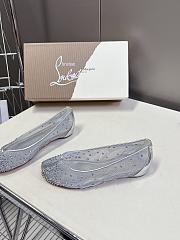 Christian Louboutin Marlougiela Strass Ballerinas Strass Mesh And Patent Calf Leather Silver - 5