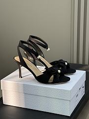 Dior Adiorable Heeled Sandal Black Fringed Grosgrain 8cm - 1