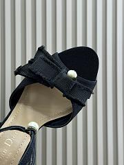 Dior Adiorable Heeled Sandal Black Fringed Grosgrain 8cm - 6