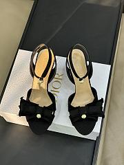 Dior Adiorable Heeled Sandal Black Fringed Grosgrain 8cm - 2