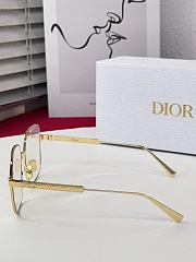Dior Cannage S1F Gold Finish Metal Square Glasses with Blue Light Filter - 5
