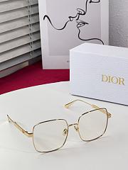 Dior Cannage S1F Gold Finish Metal Square Glasses with Blue Light Filter - 4