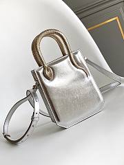 Blvgari Serpentine Tote Calf Leather Silver - 13x17.5x5.5cm - 1