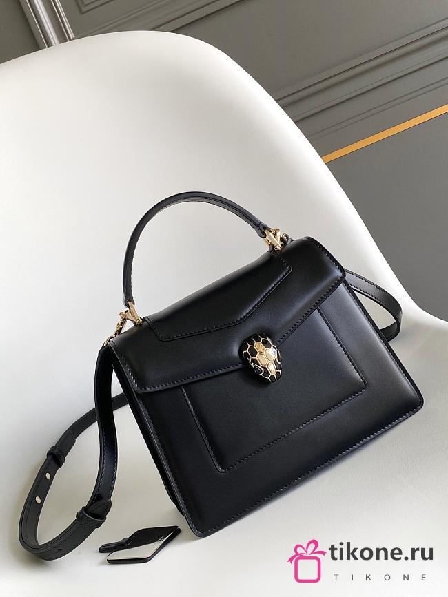 Serpenti Forever Medium Top Handle Bag Black - 20.5x15x9cm  - 1