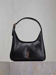 YSL Calypso Mini Hobo In Plunged Lambskin Black - 20×12×5 - 1