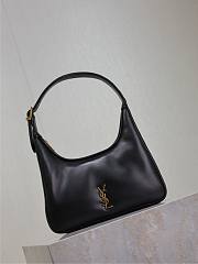 YSL Calypso Mini Hobo In Plunged Lambskin Black - 20×12×5 - 3