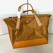 Prada Black Re-nylon And Leather Travel Bag Brown - 44.5x40x24cm - 3