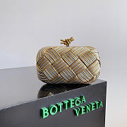 Bottega Veneta Knot Intrecciato Metallic Leather Clutch Gold  - 1