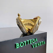 Bottega Veneta Knot Intrecciato Metallic Leather Clutch Gold  - 2