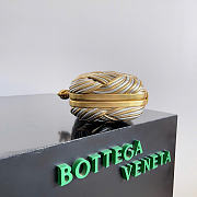 Bottega Veneta Knot Intrecciato Metallic Leather Clutch Gold  - 3