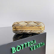 Bottega Veneta Knot Intrecciato Metallic Leather Clutch Gold  - 4