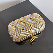 Bottega Veneta Knot Intrecciato Metallic Leather Clutch Gold  - 5