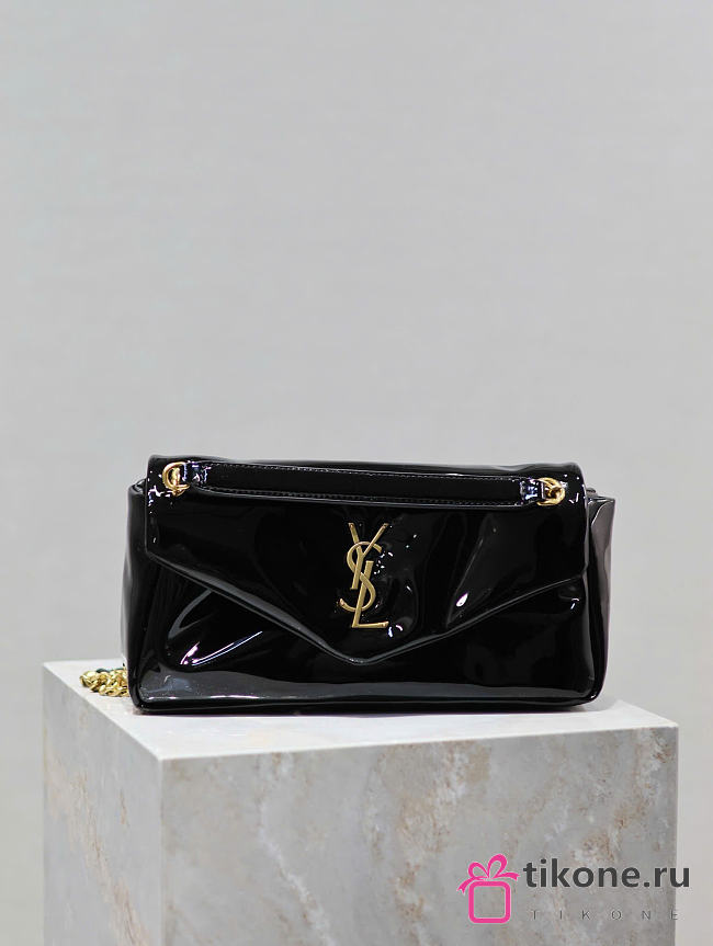 YSL Calypso Small in Patent Leather Black - 26x14x7cm - 1