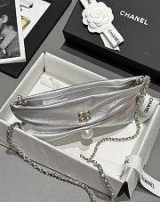 Chanel Clutch with Chain Metallic Lambskin Imitation Pearl & Gold-Tone Metal Silver - 14x24x5cm - 3