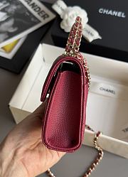 Chanel Clutch With Chain With Handle Grained Calfskin Red - 18x10x4.5cm - 3