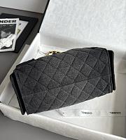 Chanel 25 Small Handbag Washed Denim Gold-Tone Metal Black - 30x26x14cm - 4