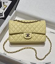 Chanel Classic Light Yellow Caviar Light Gold Hardware Bag - 15.5×25.5×6.5cm - 1