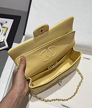 Chanel Classic Light Yellow Caviar Light Gold Hardware Bag - 15.5×25.5×6.5cm - 2