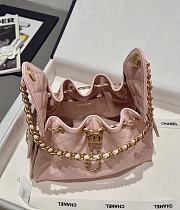 Chanel 25 Handbag Small Grained Calfskin Gold Tone Metal Pink - 30x26x14cm - 5