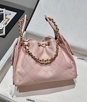 Chanel 25 Handbag Small Grained Calfskin Gold Tone Metal Pink - 30x26x14cm - 3