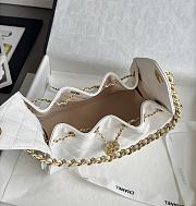 Chanel 25 Handbag Small Grained Calfskin Gold Tone Metal White - 30x26x14cm - 4