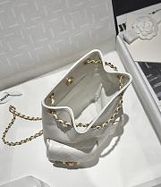 Chanel Backpack Shiny Lambskin Gold Tone Metal White - 24.5x18x8cm - 2