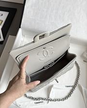 Chanel Classic Gray Caviar Silver Hardware Bag - 14.5x23x6cm - 5