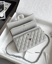 Chanel Classic Gray Caviar Silver Hardware Bag - 14.5x23x6cm - 2