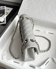 Chanel Classic Gray Caviar Silver Hardware Bag - 15.5×25.5×6.5cm - 5