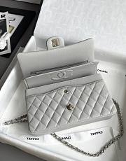Chanel Classic Gray Caviar Silver Hardware Bag - 15.5×25.5×6.5cm - 4