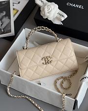 Chanel Clutch With Chain With Handle Grained Calfskin Beige - 18x10x4.5cm - 2