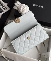 Chanel Clutch With Chain With Handle Grained Calfskin Light Blue - 18x10x4.5cm - 4