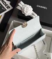 Chanel Clutch With Chain With Handle Grained Calfskin Light Blue - 18x10x4.5cm - 6