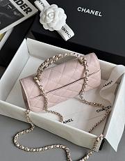 Chanel Clutch With Chain With Handle Grained Calfskin Light Pink - 18x10x4.5cm - 5