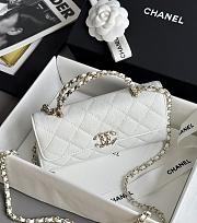 Chanel Clutch With Chain With Handle Grained Calfskin White - 18x10x4.5cm - 3