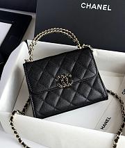 Chanel Clutch With Chain Grained Shiny Calfskin Gold-Tone Metal Black - 11.5x14.5x5.5cm - 1