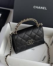 Chanel Clutch With Chain Grained Shiny Calfskin Gold-Tone Metal Black - 11.5x14.5x5.5cm - 2