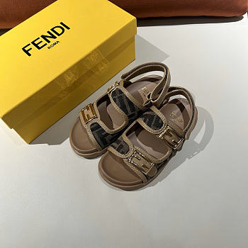 Fendi Sandal Kid Feel Brown FF Fabric Brown