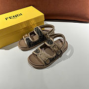 Fendi Sandal Kid Feel Brown FF Fabric Brown - 3