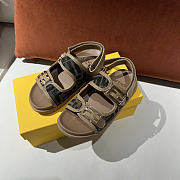 Fendi Sandal Kid Feel Brown FF Fabric Brown - 2
