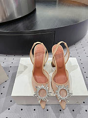 Amina Muaddi Begum Mesh Sling 95 Beige Mesh - 3