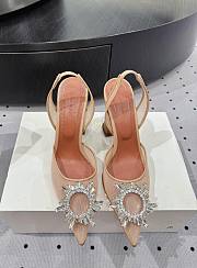 Amina Muaddi Begum Mesh Sling 95 Beige Mesh - 1