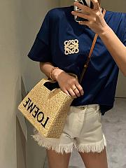 Loewe Natural Raffia Small Font Tote - 24x11x19.5cm - 2