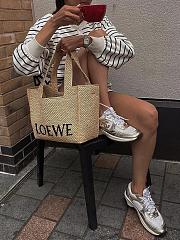 Loewe Natural Raffia Medium Font Tote - 30x15x25.5cm - 5