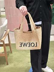 Loewe Natural Raffia Medium Font Tote - 30x15x25.5cm - 4