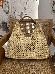 Celine Cabas Triangle In Raffia And Calfskin - 45x23x6cm - 4