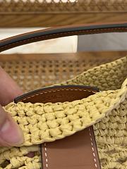 Celine Small Louise Bucket In Raffia And Calfskin - 16x19x12cm - 6