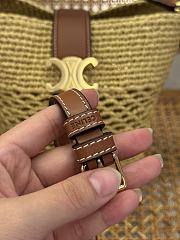 Celine Small Louise Bucket In Raffia And Calfskin - 16x19x12cm - 5
