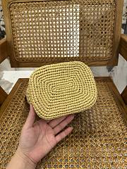 Celine Small Louise Bucket In Raffia And Calfskin - 16x19x12cm - 4