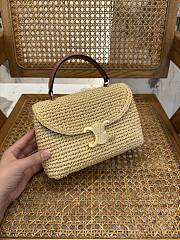 Celine Teen Nino Bag In Raffia And Calfskin - 20.5x13x8cm - 4
